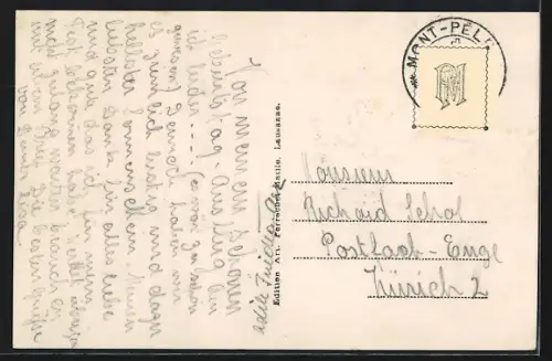 AK Vevey, Panorama et le Mont Pélerin