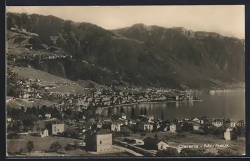 AK Clarens-Montreux, Teilansicht mit Bergen