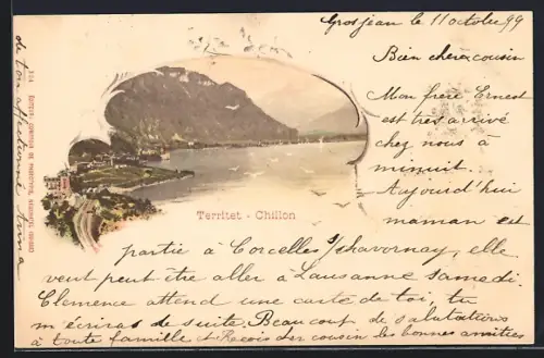 AK Territet-Chillon, Panorama mit Bergen
