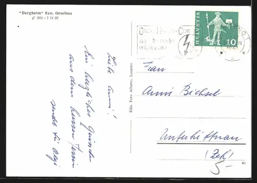 AK Orselina, Bergheim Eco, Innenansicht