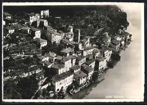 AK Gandria /Luganersee, Panorama mit Bäumen