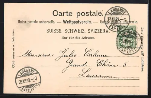 AK Lausanne, Strassenpartie mit Geschäften