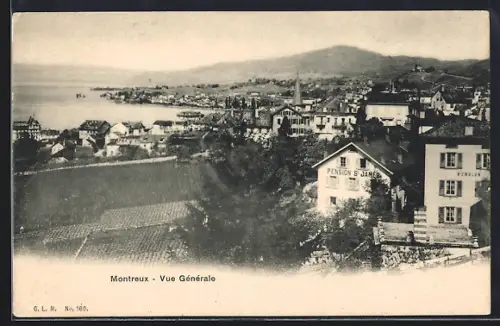 AK Montreux, Vue Générale et Pension S. Jamer