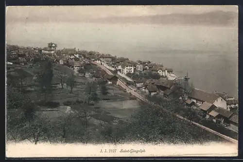 AK Saint-Gingolph, Panorama mit Bäumen