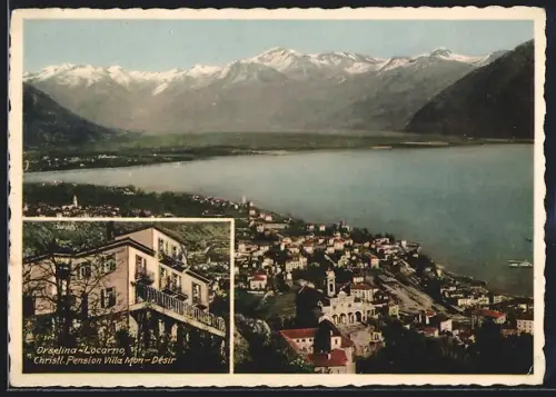AK Orselina-Locarno, Christliche Pension Villa Mon-Désir, Panorama