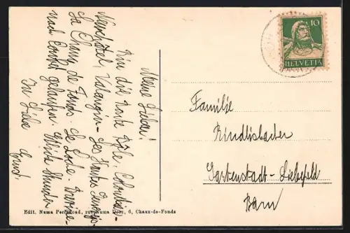 AK Cernier, Hotel de la Vue des Alpes, Bergpanorama