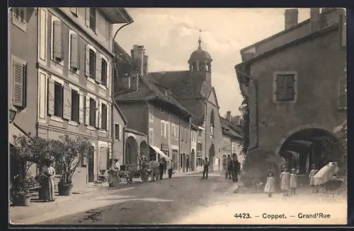 AK Coppet, Grand`Rue, Strassenpartie
