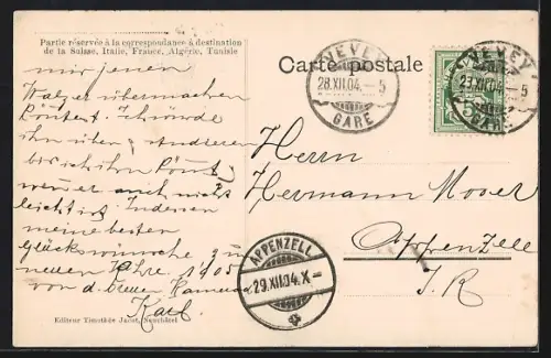 AK Vevey, Rathaus, Strassenpartie und Uferpartie in Jahreszahl 1905, Passepartout