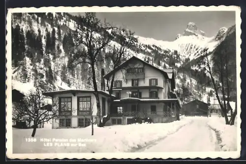 AK Les Plans-sur-Bex, Hotel Pension des Martinets im Winter