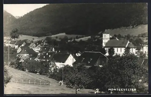 AK Montsevelier, Teilansicht mit Kirche