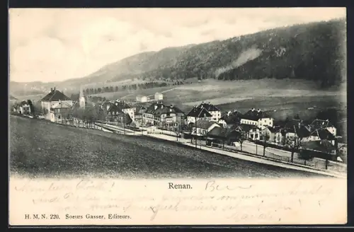AK Renan, Teilansicht mit Strassenpartie