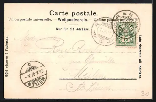 AK Renan, Teilansicht mit Strassenpartie