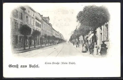 AK Basel, Blick in die Clara-Strasse