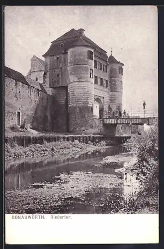 AK Donauwörth, Riedertor mit Brücke