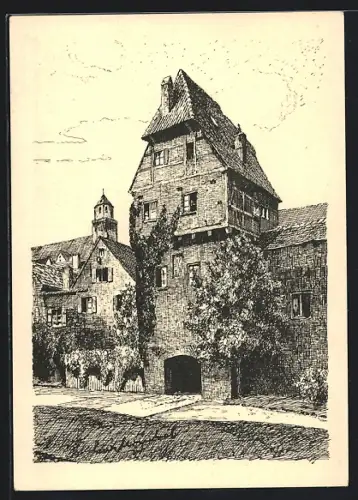 Künstler-AK Donauwörth, Mörnitztor