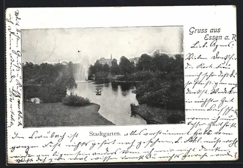 AK Essen a. R., Stadtgarten