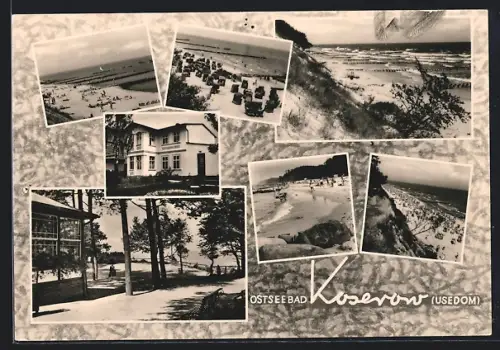 AK Koserow, Strandansichten, Haus Seemannstreu