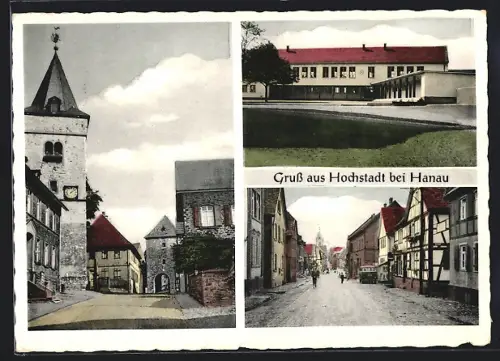 AK Hochstadt bei Hanau, Strassenpartie mit Gasthaus, Tor, Gebäudeansicht
