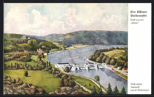 Künstler-AK Essen, Baldeneysee, Bild von der Platte