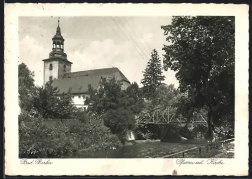 AK Bad Berka, Pfarrei mit Kirche