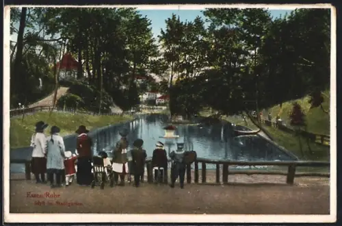 AK Essen /Ruhr, Idyll im Stadtgarten