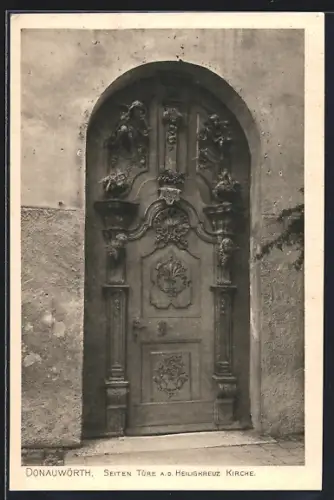 AK Donauwörth, Seiten-Türe an der Heiligkreuz-Kirche