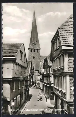 AK Hattingen /Ruhr, Steinhagen und St. Georgskirche