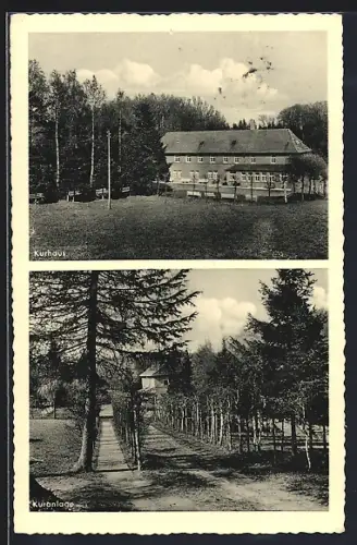 AK Bad Randringhausen, H. Wilmsmeiers Schwefelmoor und Schwefelbad, Kurhaus und -anlage