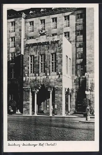 AK Duisburg, Hotel Duisburger Hof, Portal