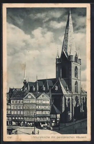 AK Kiel, Nikolaikirche mit persianischen Häusern