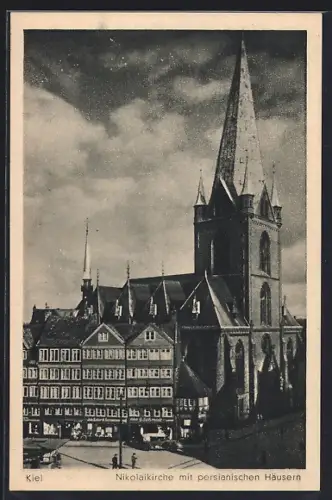 AK Kiel, Nikolaikirche mit persianischen Häusern