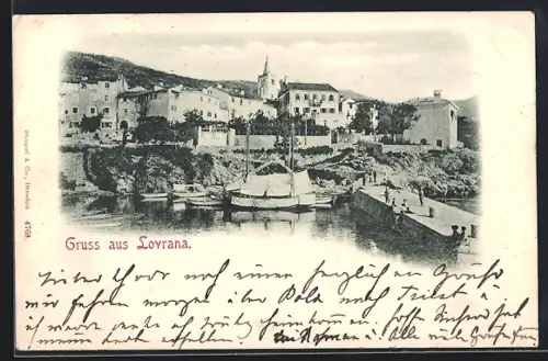AK Lovrana, Boote liegen im Hafen