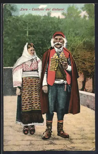 AK Zara, Costumi dei dintorni, Kroatisches Paar in Tracht
