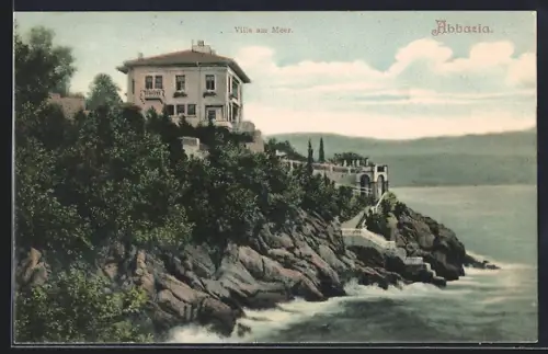 AK Abbazia, Villa am Meer