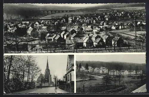AK Niedernhausen / Taunus, Gesamtansicht, Kirche, Wohnhäuser