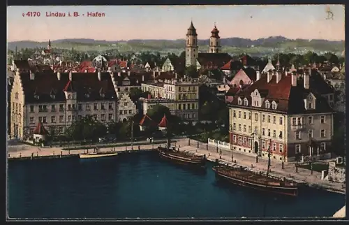 AK Lindau i. B., Blick auf den Hafen