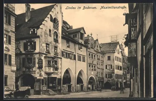 AK Lindau im Bodensee, Partie in der Maximilianstrasse