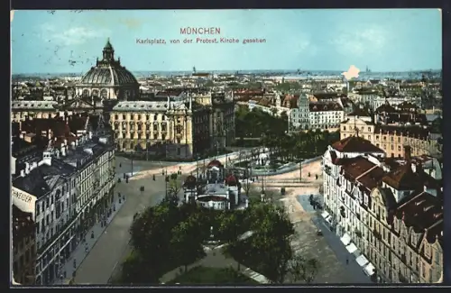 AK München, Karlsplatz von der St. Matthäuskirche gesehen