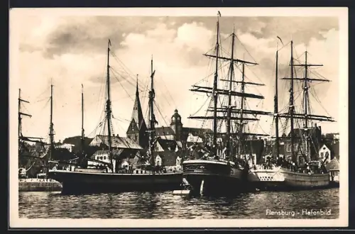 AK Flensburg, Hafenbild