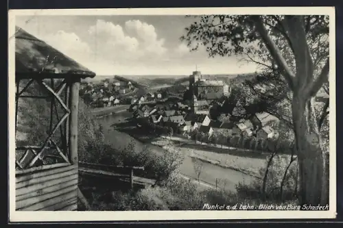 AK Runkel a. d. Lahn, Blick von Burg Schadeck