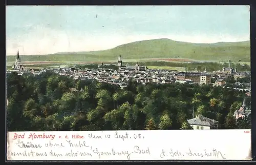 AK Bad Homburg, Ortsansicht v. d. Höhe