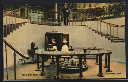 AK Bad Nauheim, An der Kurbrunnen-Quelle