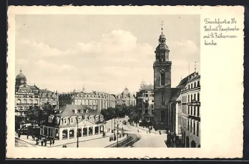 AK Frankfurt a. M., Zeil mit Hauptwache und St. Katharinenkirche