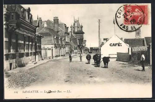 AK Sangatte, La Grande Rue, Strassenpartie