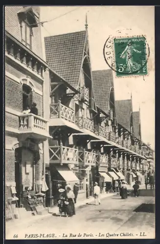 AK Paris-Plage, La Rue de Paris, Les Quatre Chalets