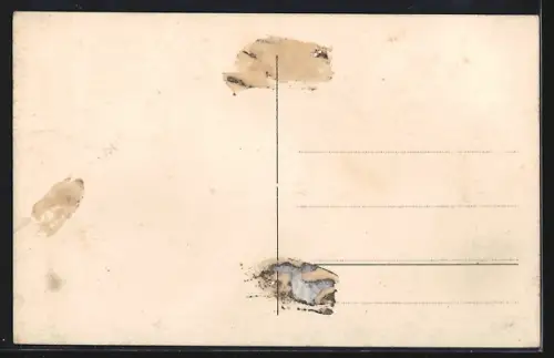 AK Bapaune, Strassenpartie mit zerstörten Häusern