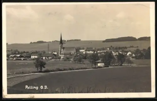 Fotografie Ansicht Polling O.D., Blick nach dem Ort