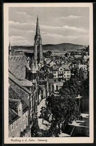 AK Marburg a. d. Lahn, Steinweg und Elisabethkirche