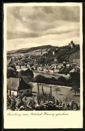 AK Saarburg, Ortsansicht aus der Vogelschau