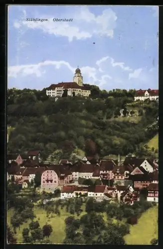 AK Stühlingen, Oberstadt mit Wald